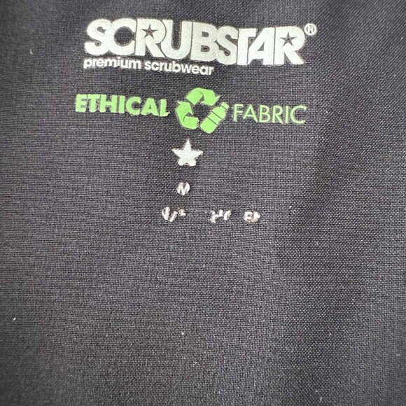 Scrubstar Black V-Neck Scrub Top with Pink Trim & Pockets - Picture 6 of 8